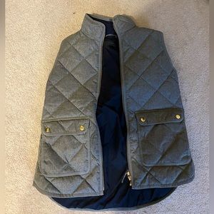 J. Crew grey quilted vest size 8